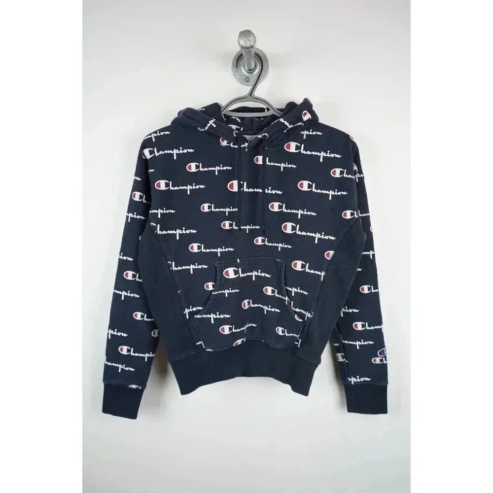 Champion Women's XS Reverse Weave Script AOP Hoodie #603